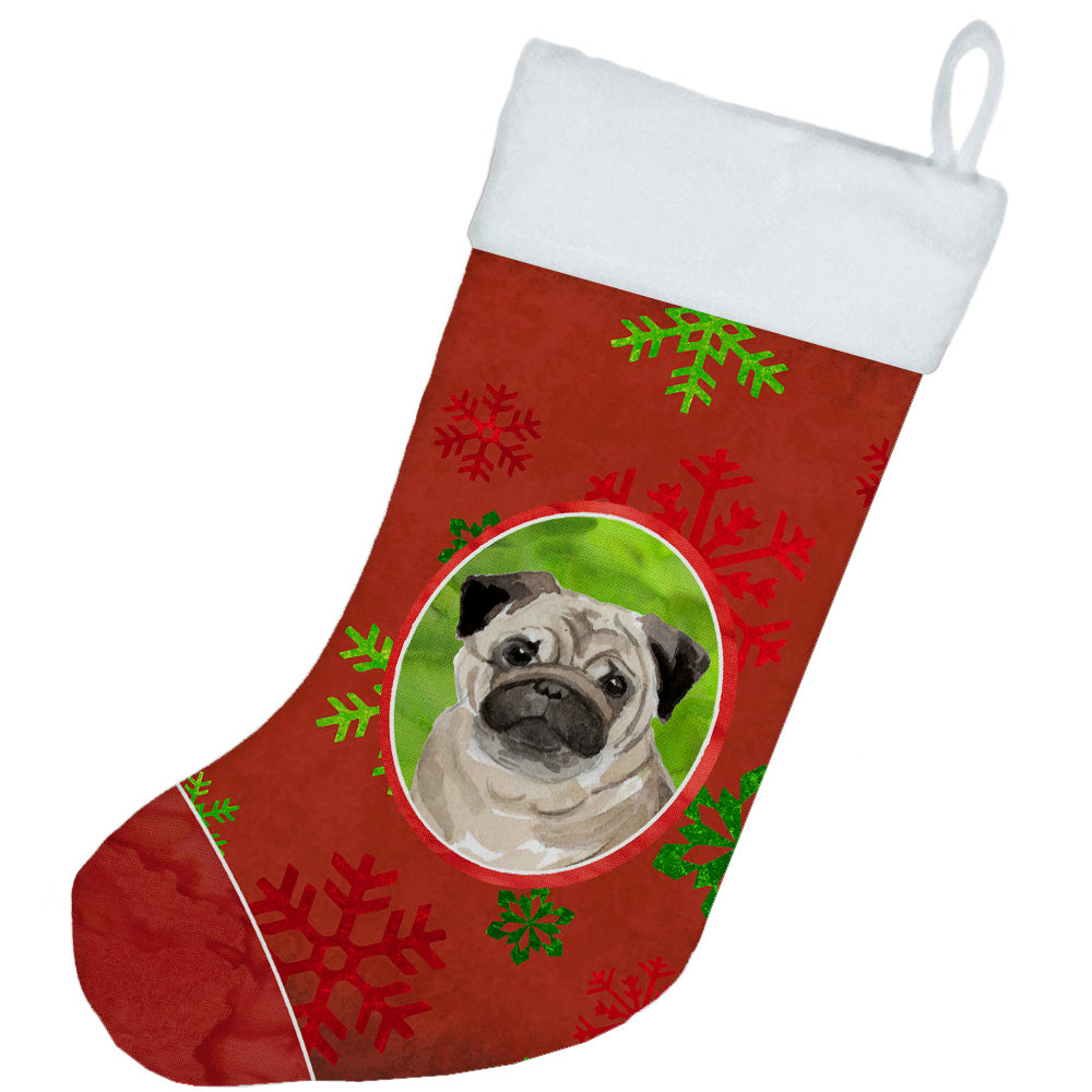 Christmas Snowflakes Pug Christmas Stocking CK3998CS  the-store.com.