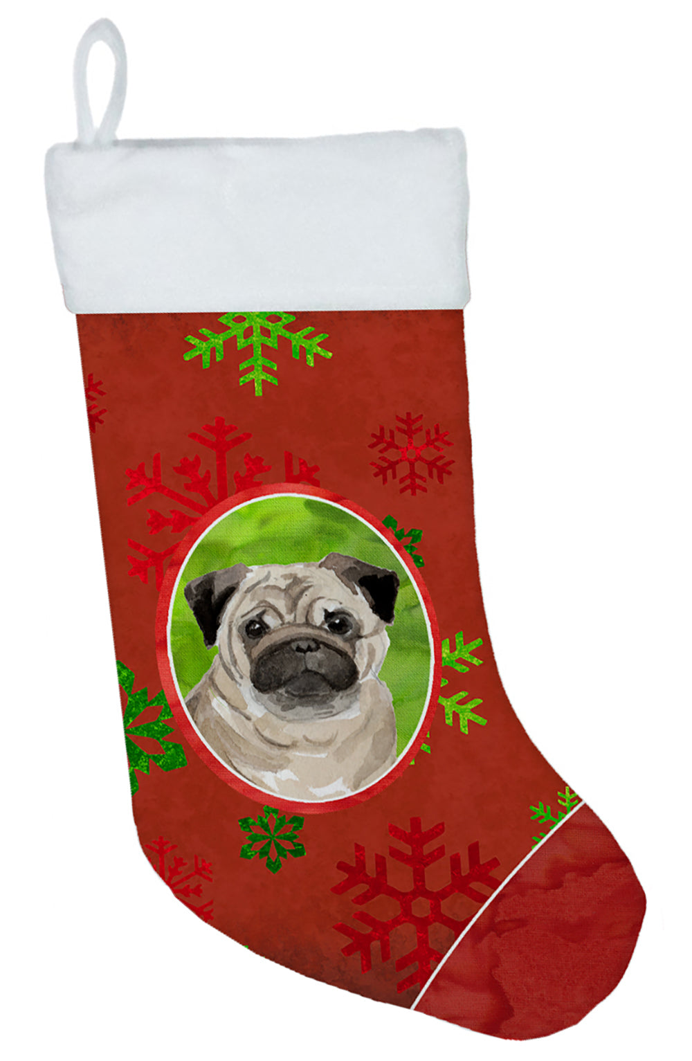 Christmas Snowflakes Pug Christmas Stocking CK3998CS  the-store.com.