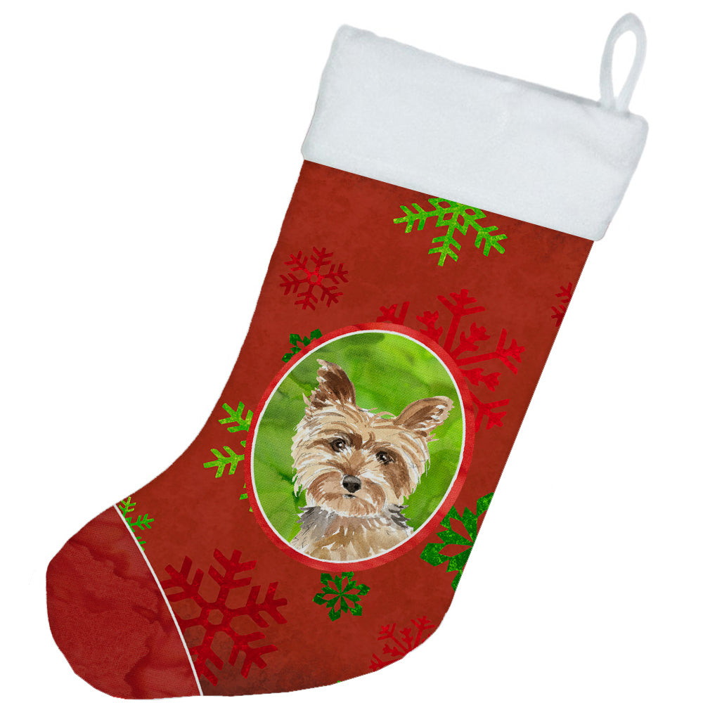 Christmas Snowflakes Yorkie Christmas Stocking CK4000CS  the-store.com.