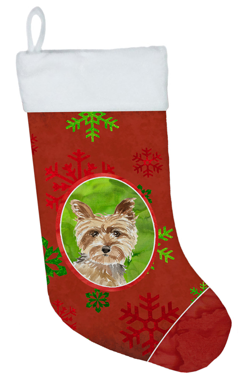 Christmas Snowflakes Yorkie Christmas Stocking CK4000CS  the-store.com.