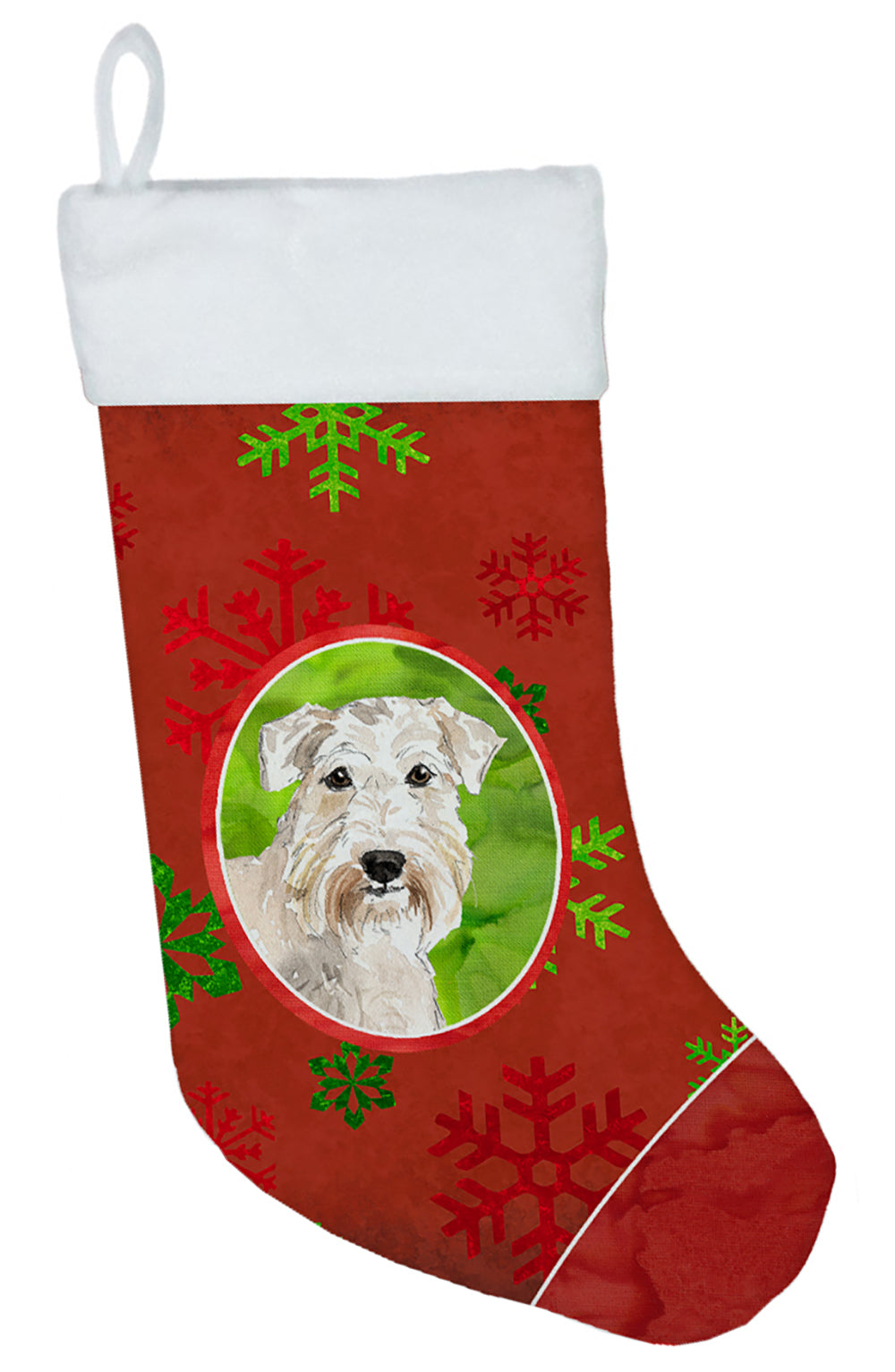 Christmas Snowflakes Wheaten Terrier Christmas Stocking CK4003CS  the-store.com.