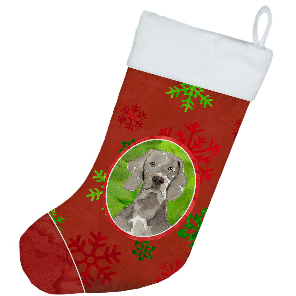 Christmas Snowflakes Weimaraner Christmas Stocking CK4005CS  the-store.com.