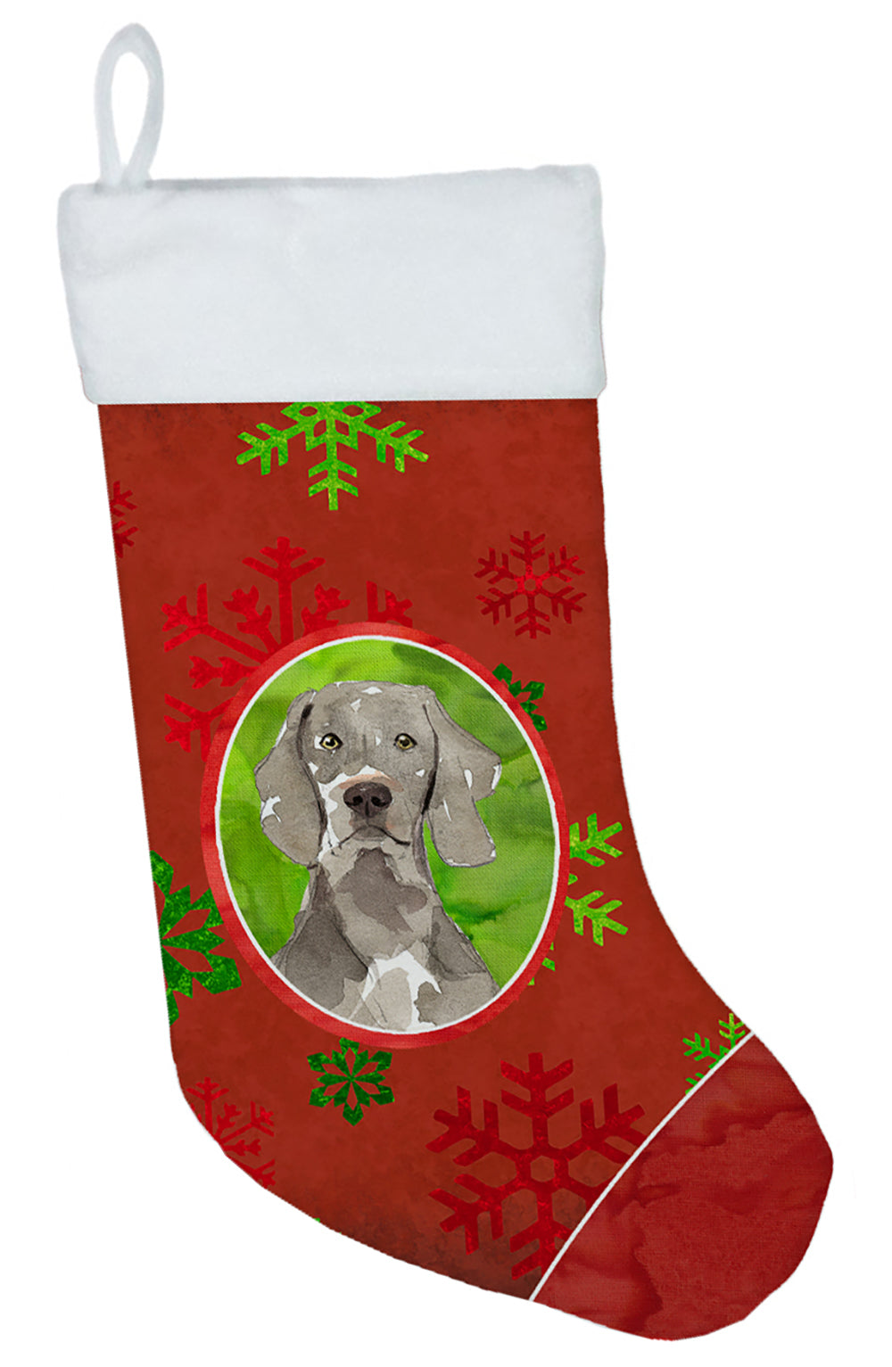 Christmas Snowflakes Weimaraner Christmas Stocking CK4005CS  the-store.com.