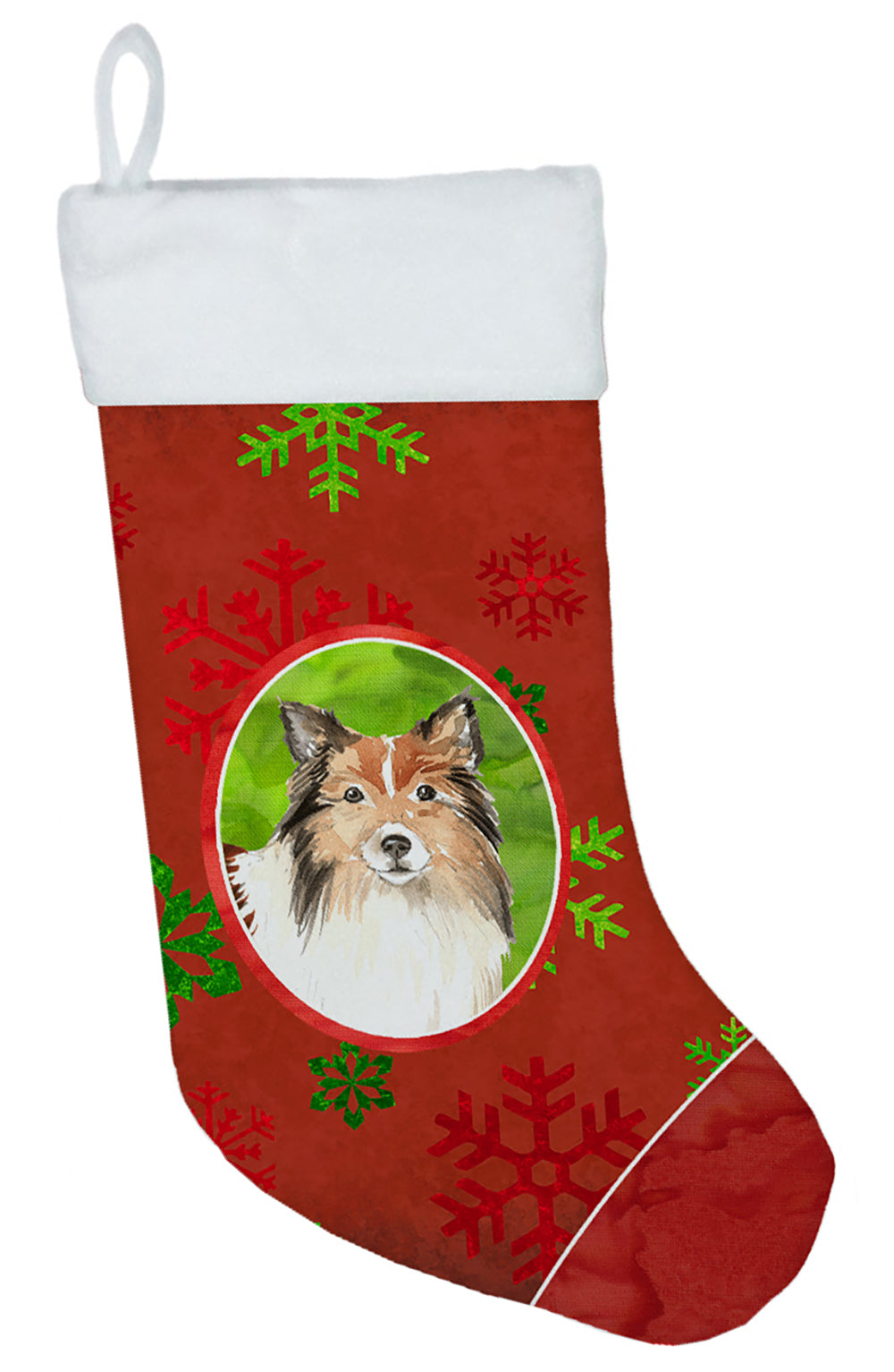 Christmas Snowflakes Sheltie Christmas Stocking CK4010CS  the-store.com.