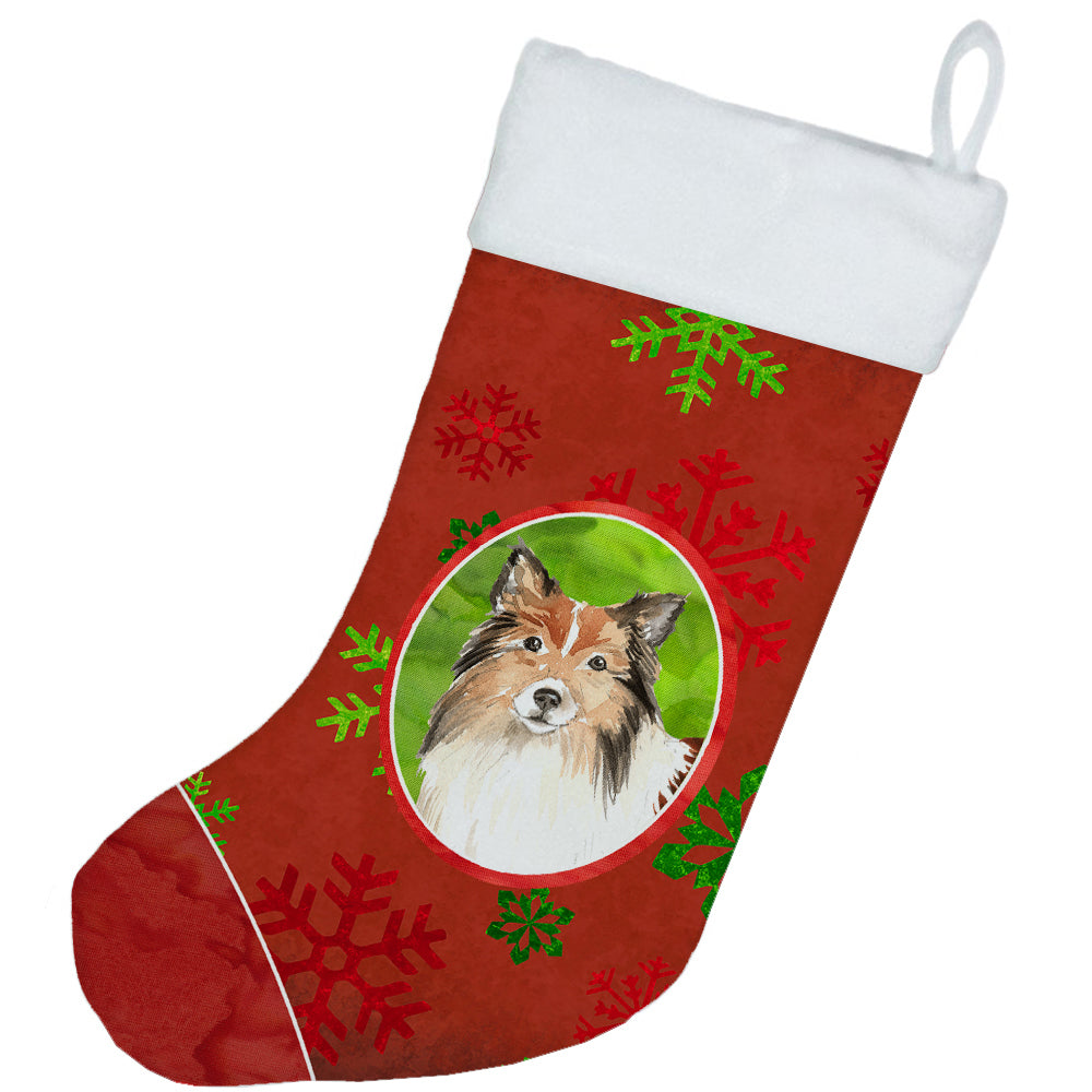 Christmas Snowflakes Sheltie Christmas Stocking CK4010CS  the-store.com.