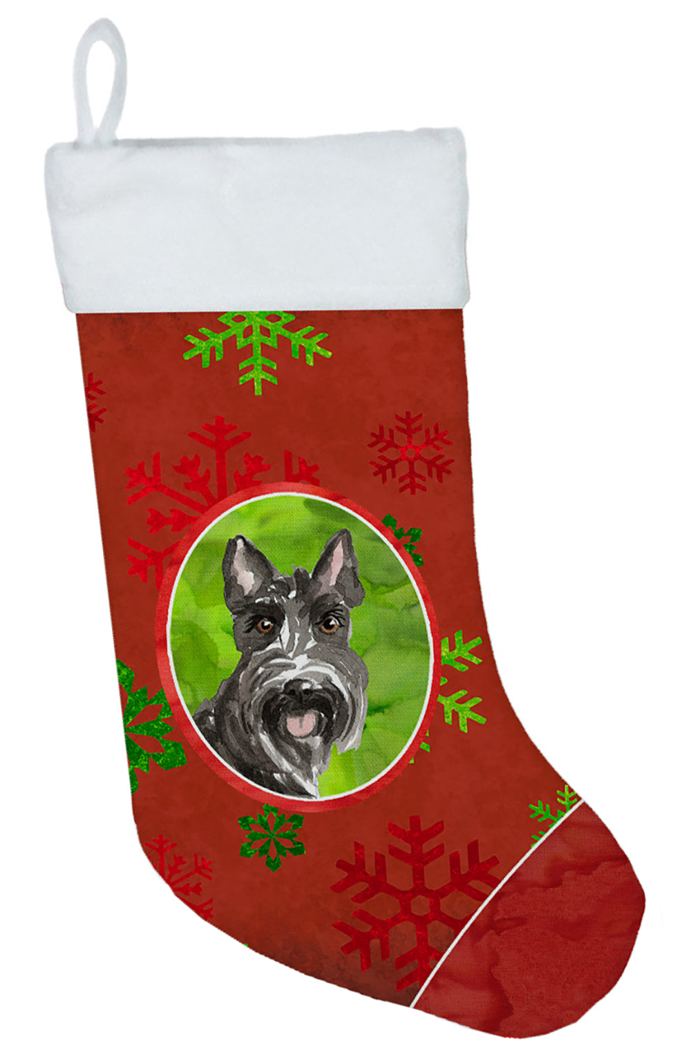 Christmas Snowflakes Scottish Terrier Christmas Stocking CK4011CS  the-store.com.