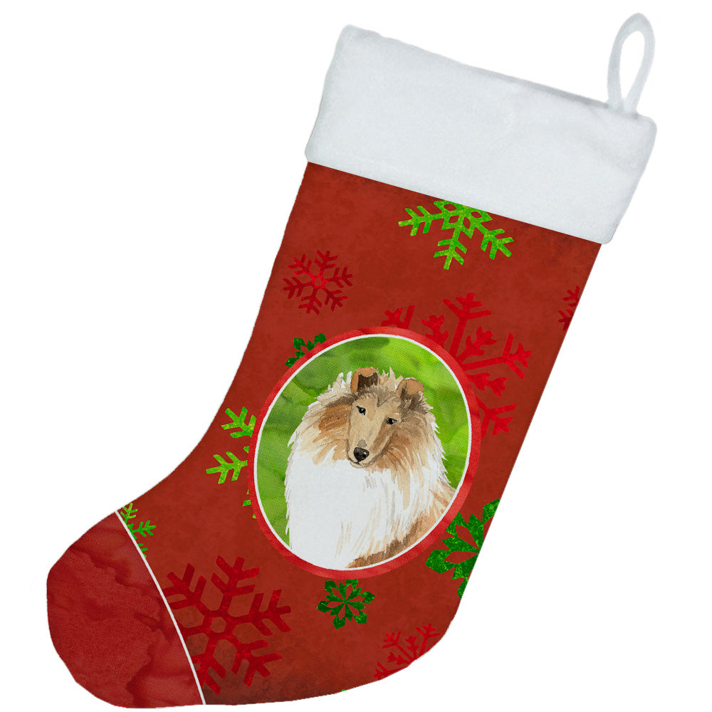 Christmas Snowflakes Collie Christmas Stocking CK4013CS  the-store.com.