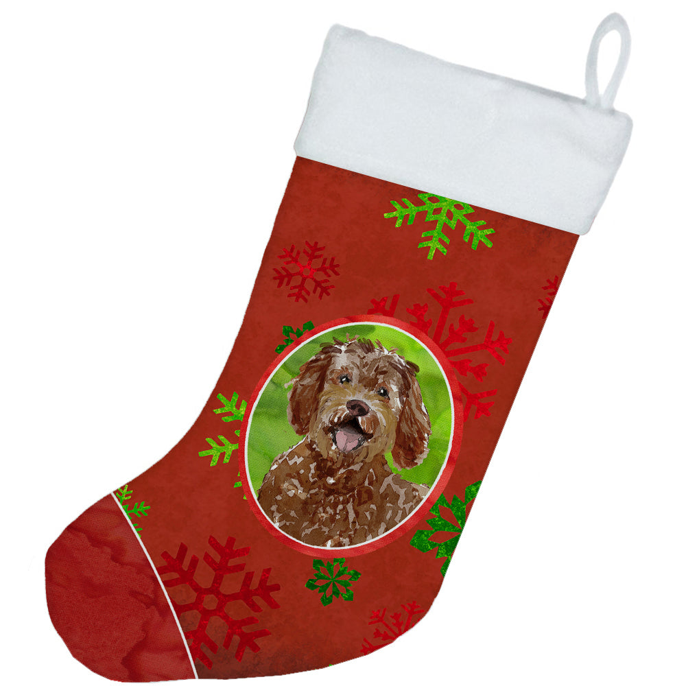 Christmas Snowflakes Labradoodle Christmas Stocking CK4020CS  the-store.com.