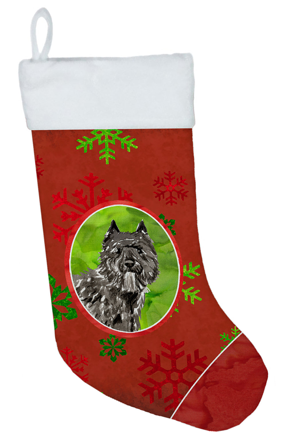 Christmas Snowflakes Bouvier des Flandres Christmas Stocking CK4031CS  the-store.com.