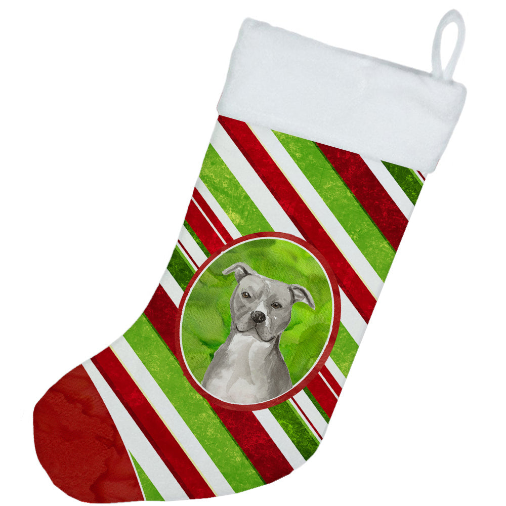 Christmas Snowflakes Staffordshire Bull Terrier Christmas Stocking CK4039CS  the-store.com.