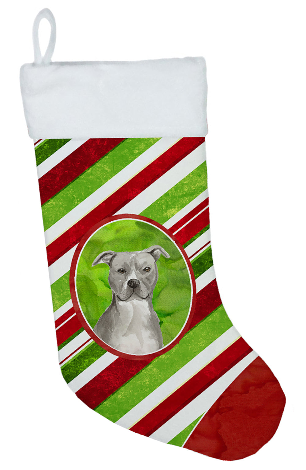 Christmas Snowflakes Staffordshire Bull Terrier Christmas Stocking CK4039CS  the-store.com.