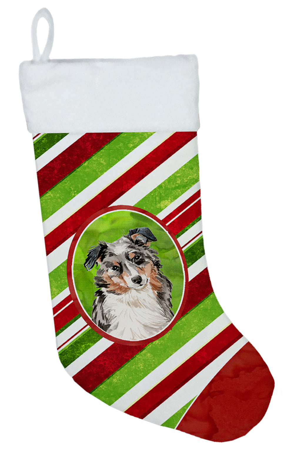 Christmas Snowflakes Australian Shepherd Christmas Stocking CK4041CS  the-store.com.