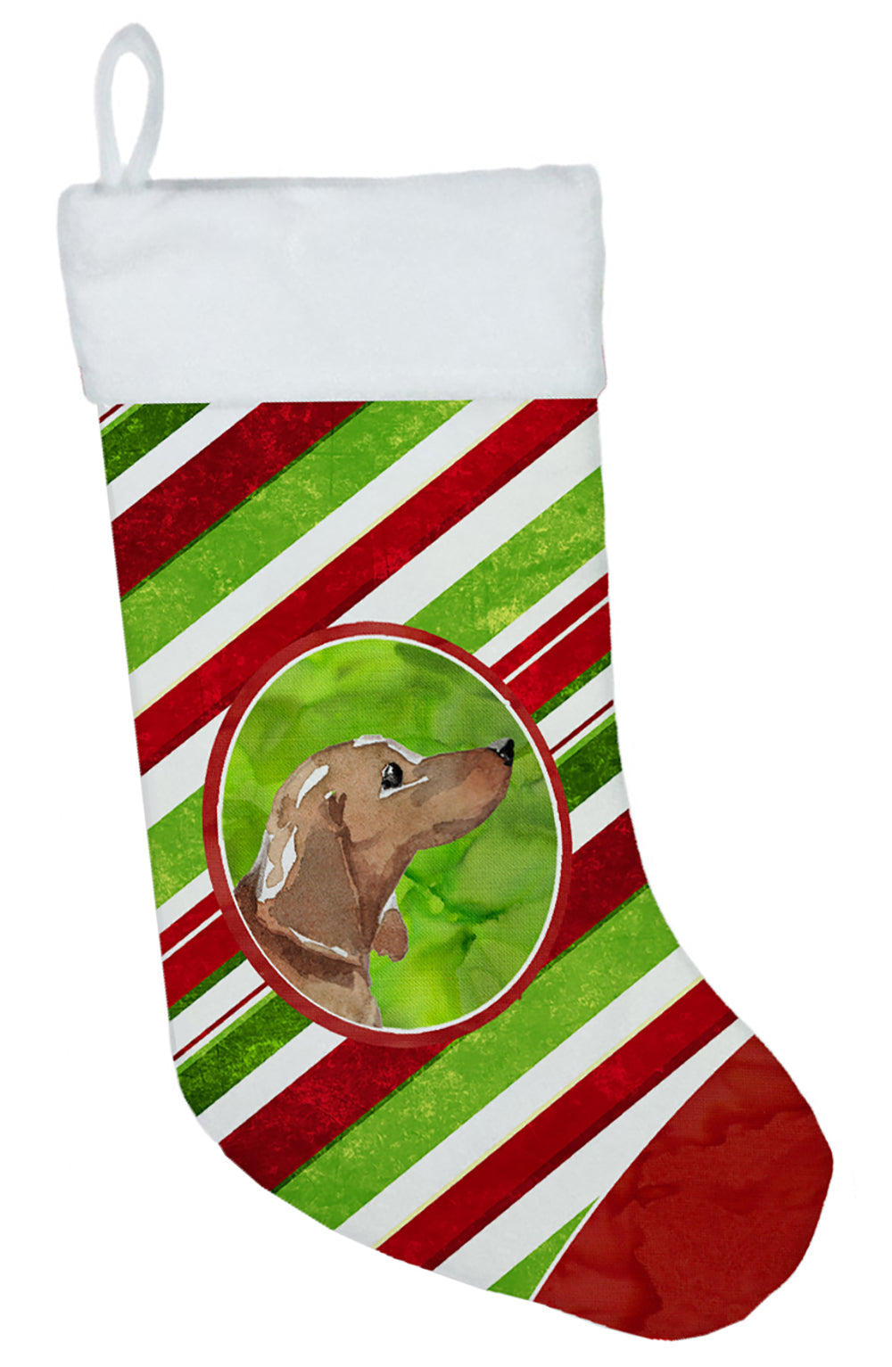 Christmas Snowflakes Red Dachshund Christmas Stocking CK4050CS  the-store.com.