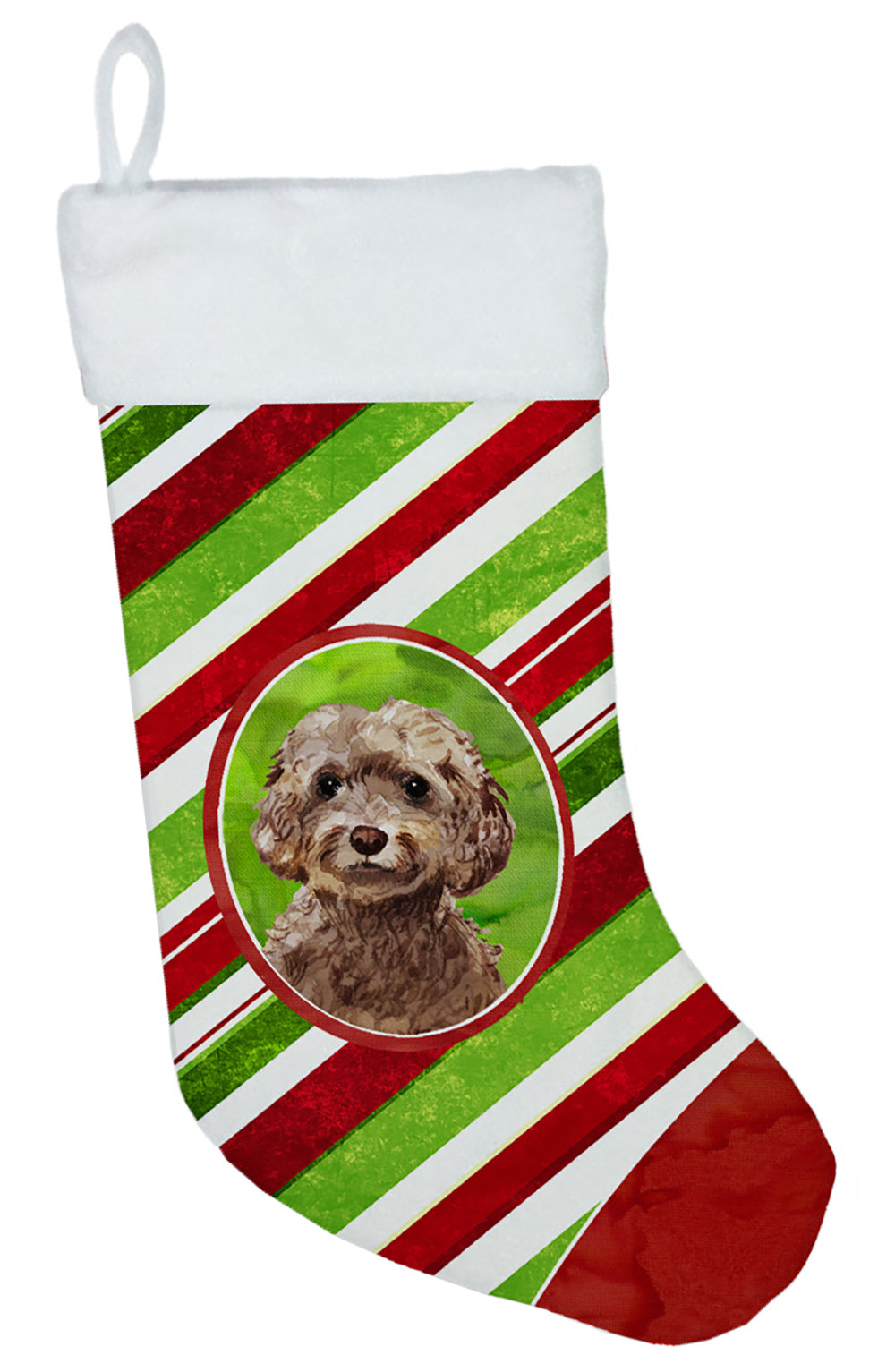 Christmas Snowflakes Brown Cockapoo Christmas Stocking CK4053CS  the-store.com.