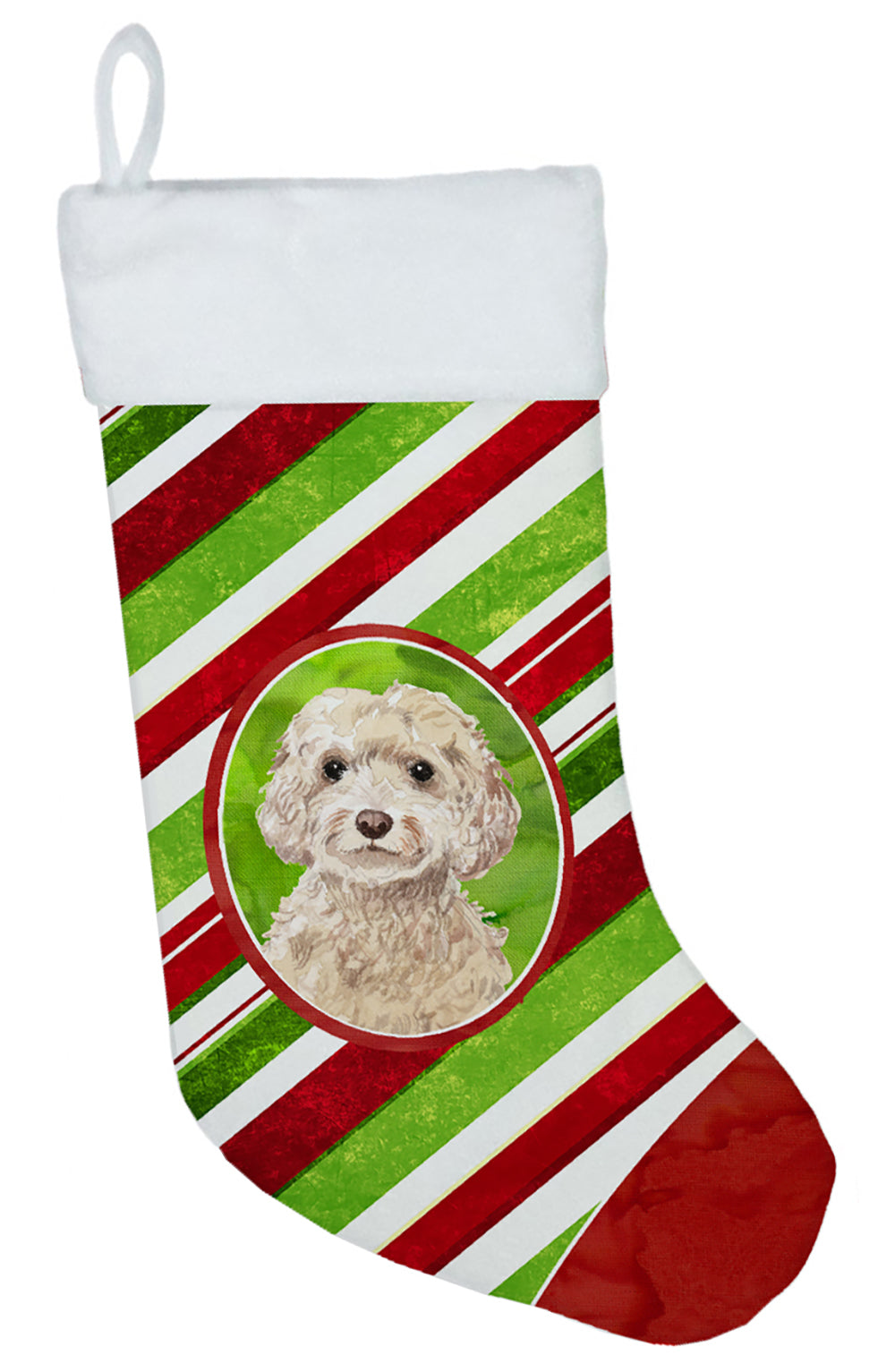 Christmas Snowflakes Champagne Cockapoo Christmas Stocking CK4054CS  the-store.com.