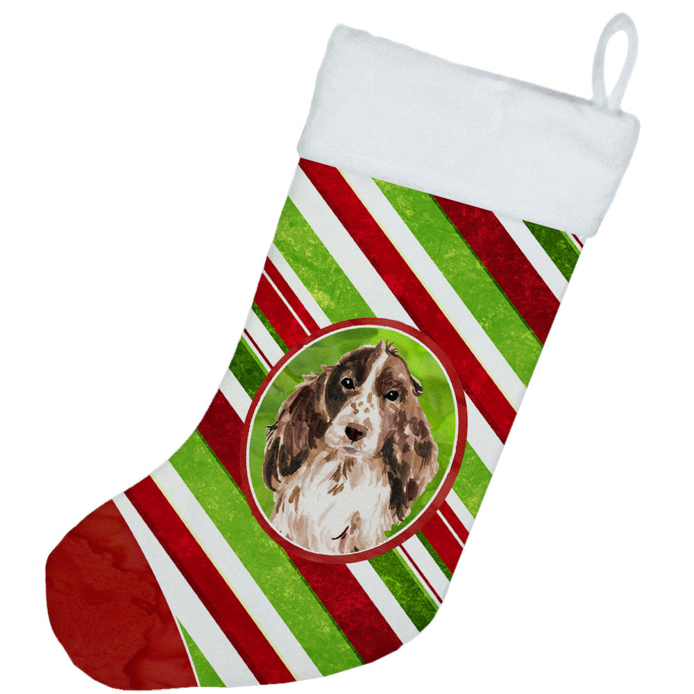 Christmas Snowflakes Chocolate Parti Cocker Spaniel Christmas Stocking CK4056CS  the-store.com.