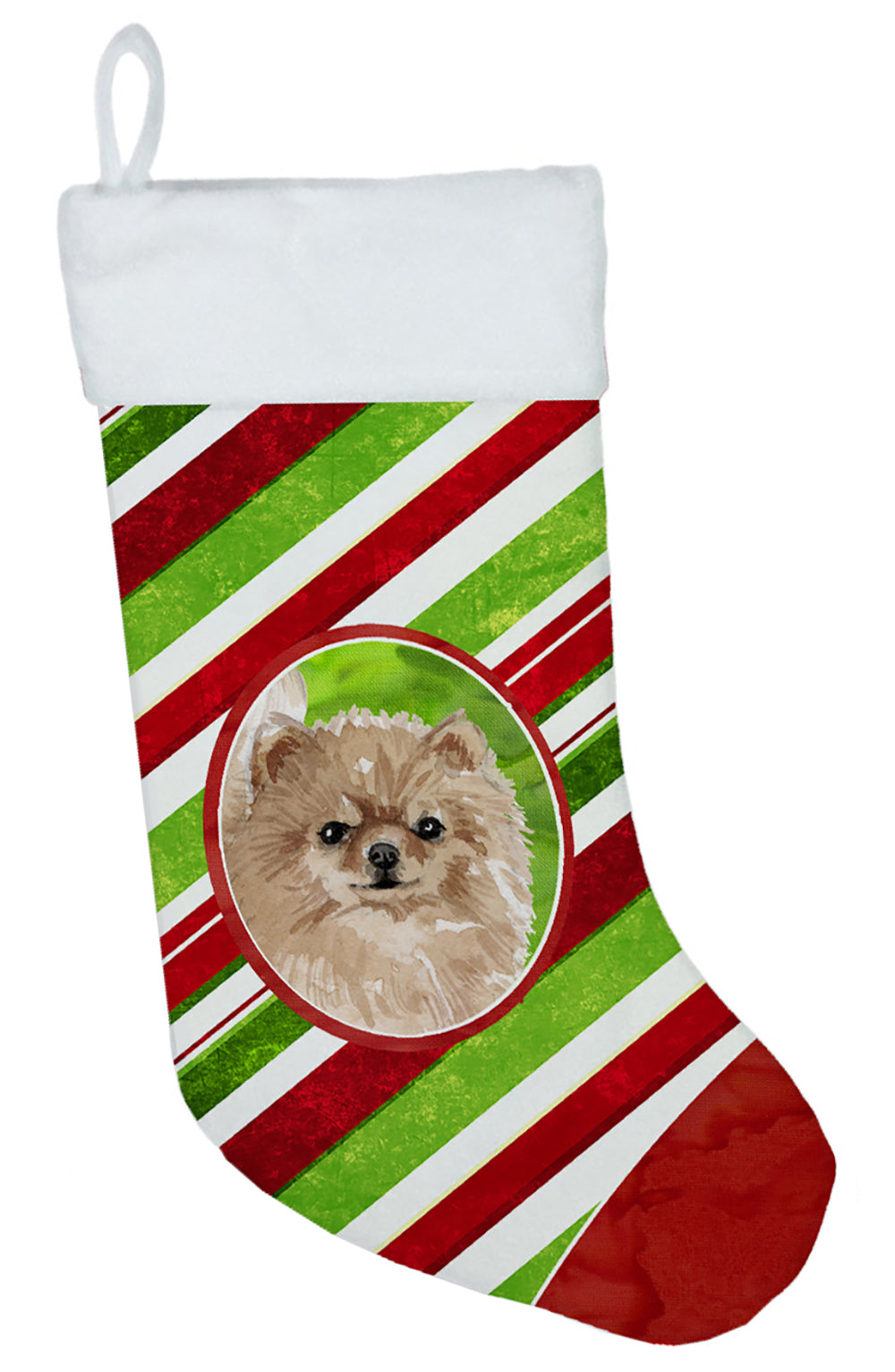 Christmas Snowflakes Pomeranian Christmas Stocking CK4069CS  the-store.com.