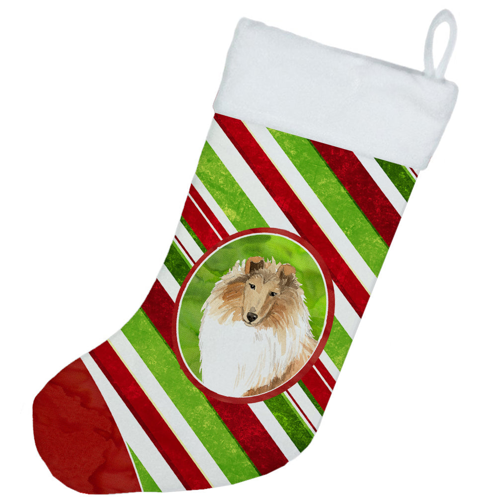 Collie Christmas Candy Stripe Christmas Stocking CK4085CS  the-store.com.