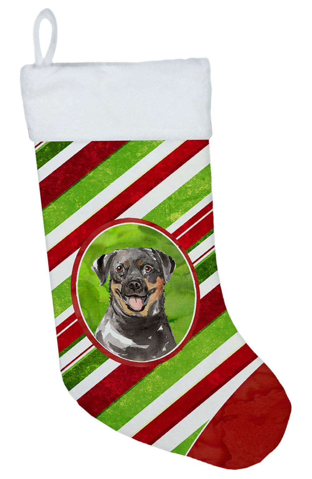 Rottweiler Christmas Candy Stripe Christmas Stocking CK4086CS  the-store.com.