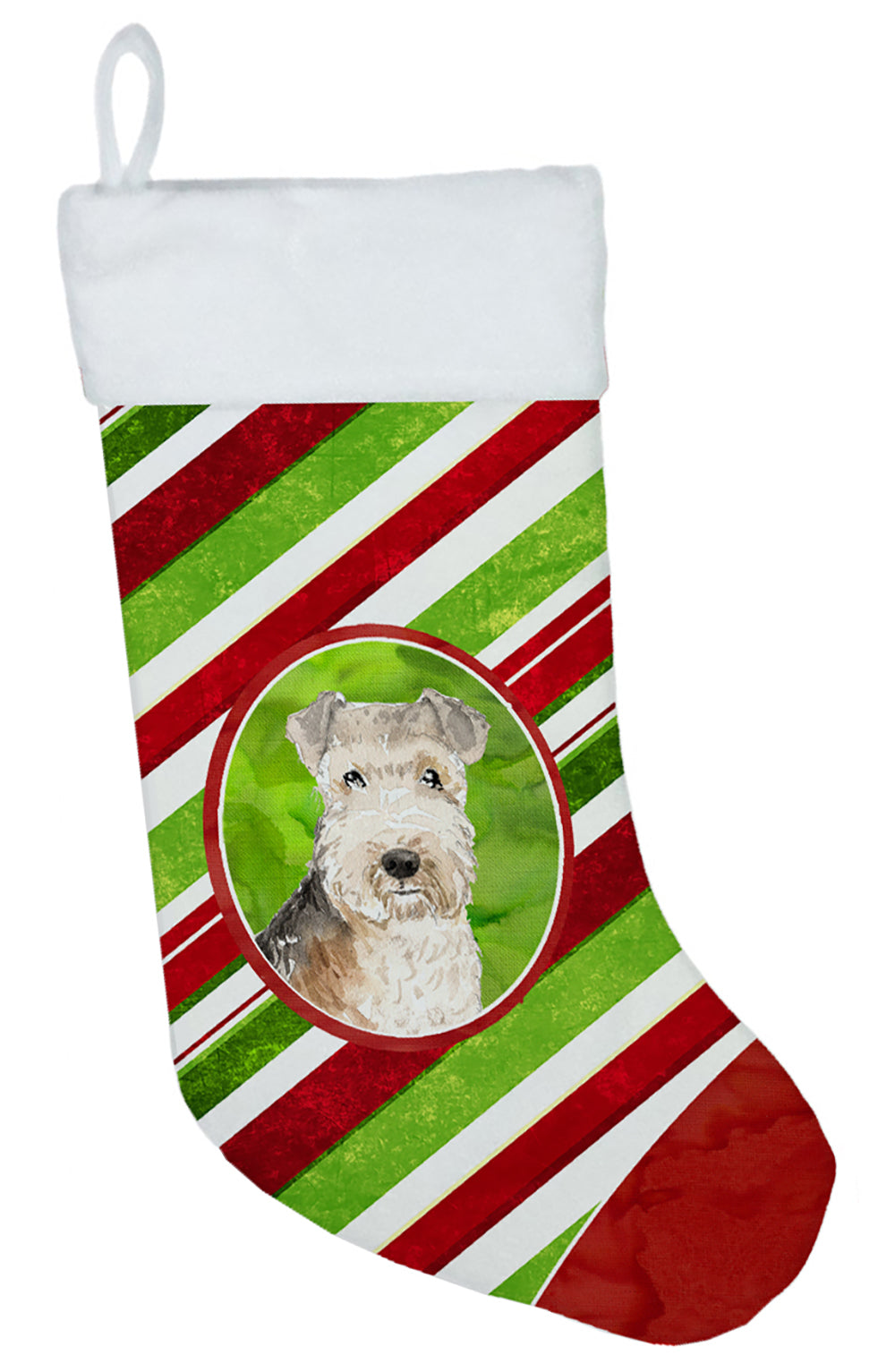 Lakeland Terrier Christmas Candy Stripe Christmas Stocking CK4091CS  the-store.com.