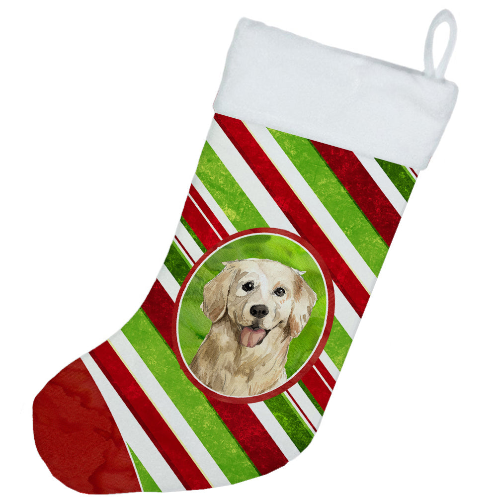 Golden Retriever Christmas Candy Stripe Christmas Stocking CK4096CS  the-store.com.