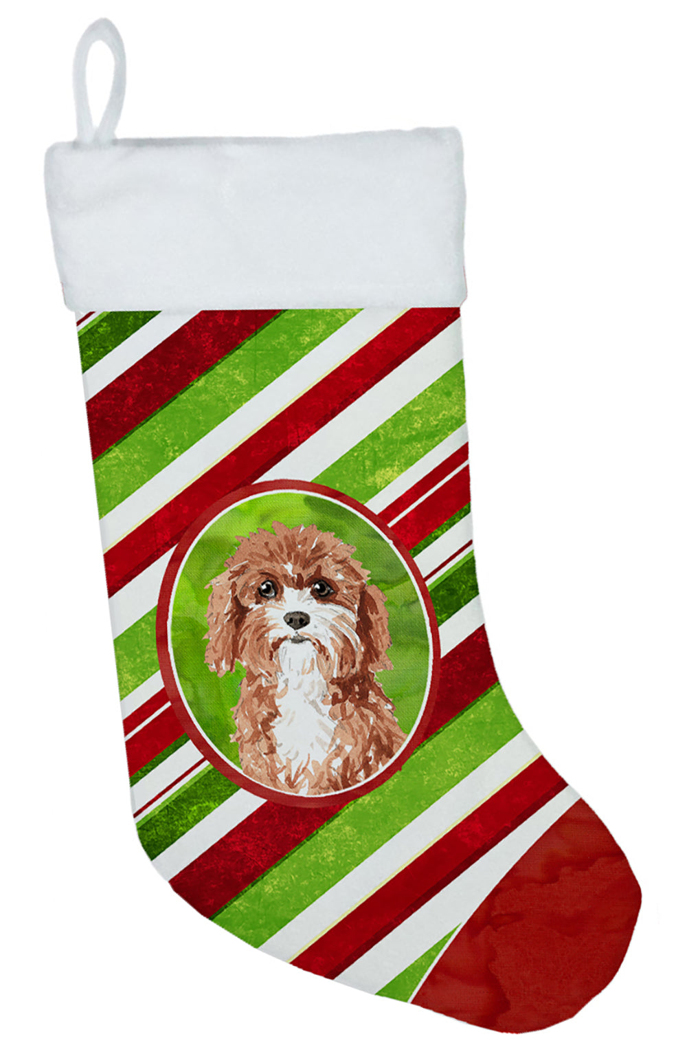 Cavapoo Christmas Candy Stripe Christmas Stocking CK4099CS  the-store.com.