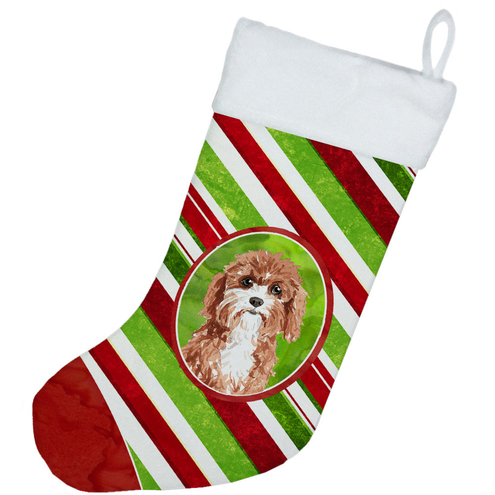 Cavapoo Christmas Candy Stripe Christmas Stocking CK4099CS  the-store.com.