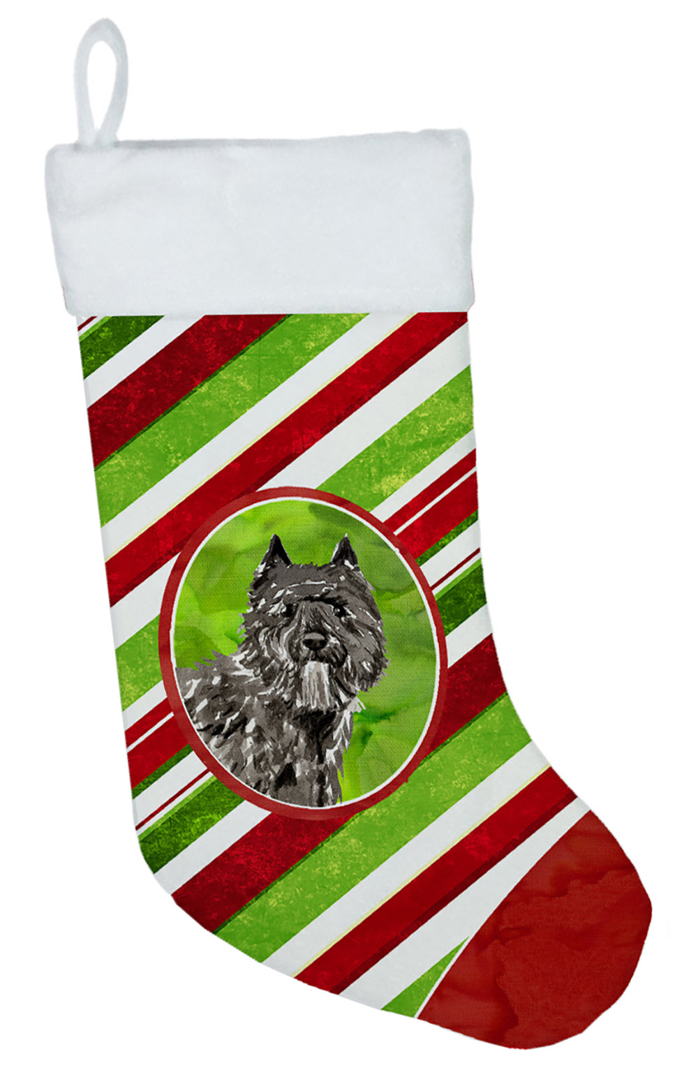 Bouvier des Flandres Christmas Candy Stripe Christmas Stocking CK4103CS  the-store.com.