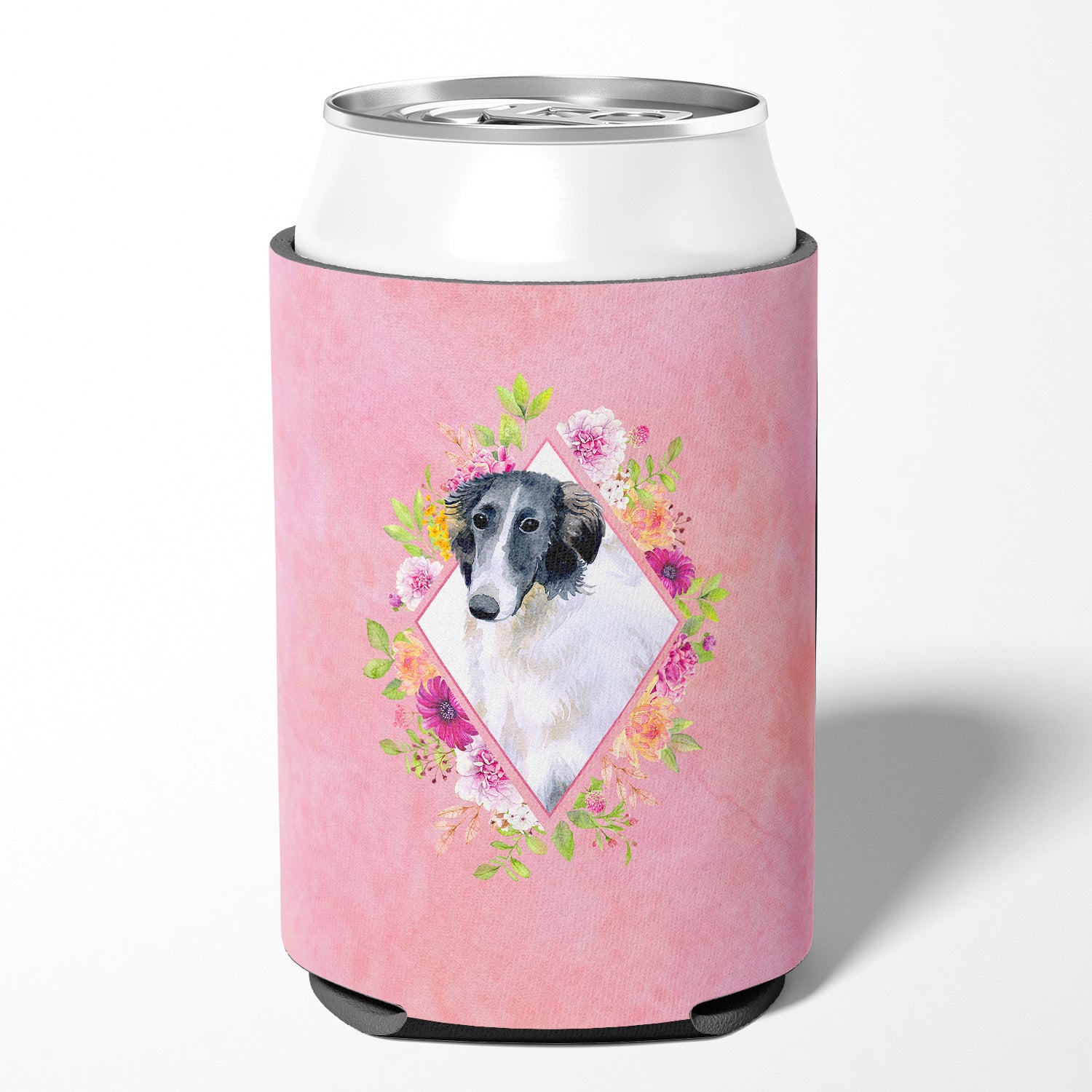 Borzoi Pink Flowers Can or Bottle Hugger CK4122CC  the-store.com.