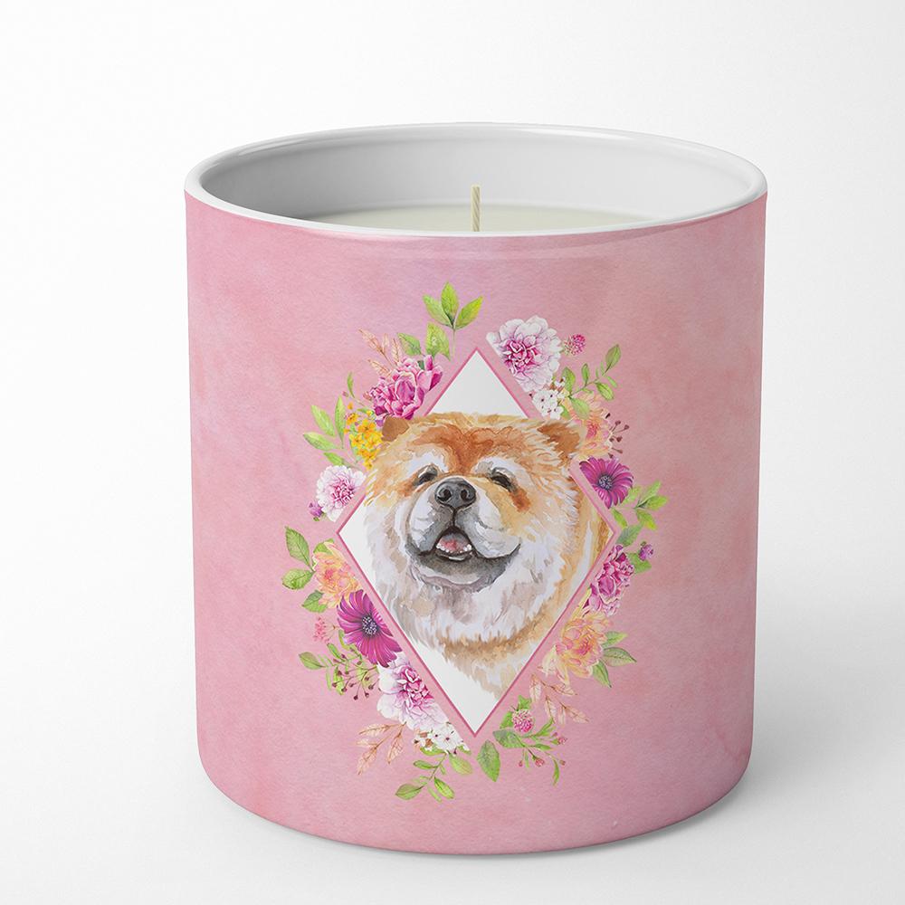 Chow Chow #2 Pink Flowers 10 oz Decorative Soy Candle CK4132CDL by Caroline's Treasures