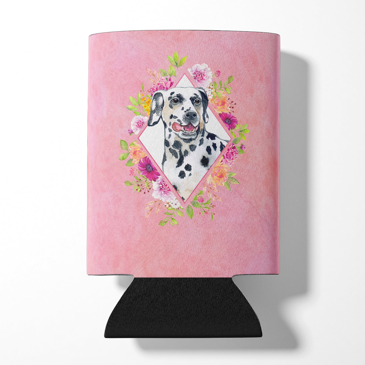 Dalmatian Pink Flowers Can or Bottle Hugger CK4137CC  the-store.com.