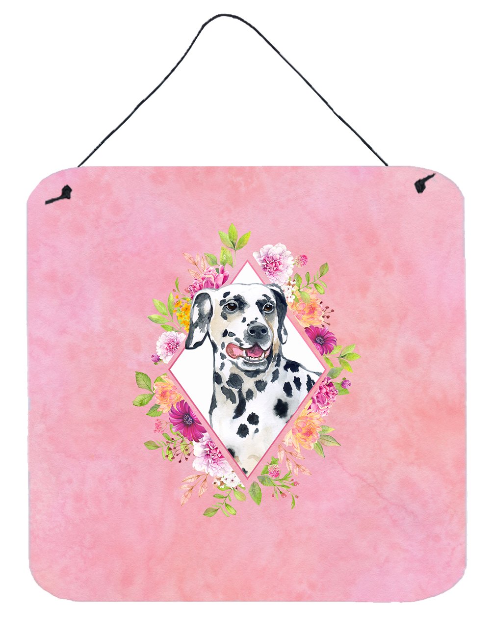 Dalmatian Pink Flowers Wall or Door Hanging Prints CK4137DS66 by Caroline's Treasures