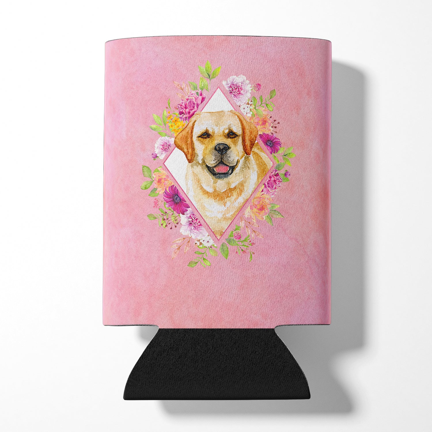 Golden Retriever Pink Flowers Can or Bottle Hugger CK4149CC  the-store.com.