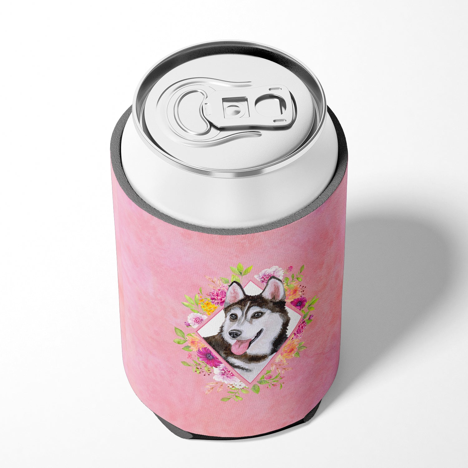 Siberian Husky #1 Pink Flowers Can or Bottle Hugger CK4151CC  the-store.com.