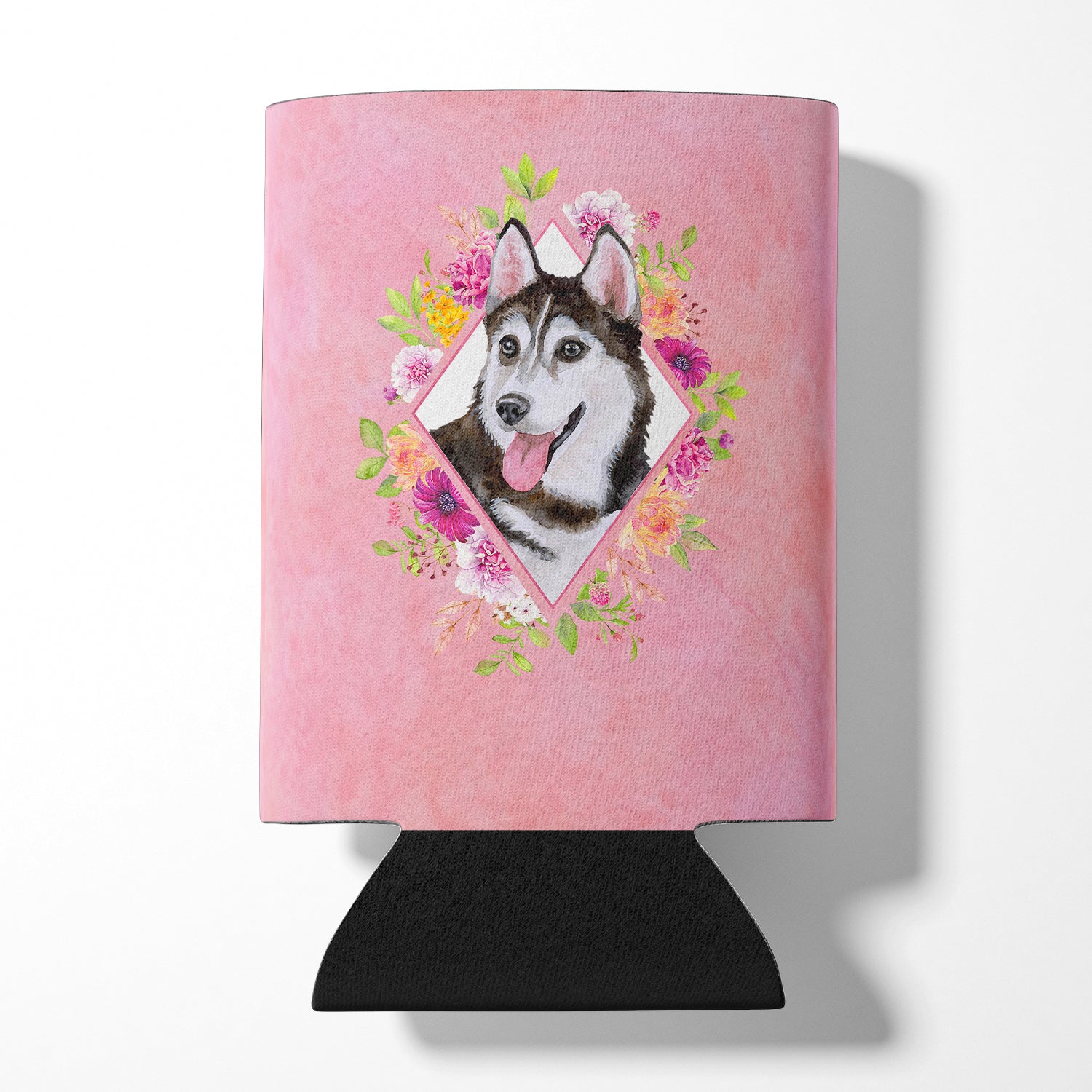 Siberian Husky #1 Pink Flowers Can or Bottle Hugger CK4151CC  the-store.com.