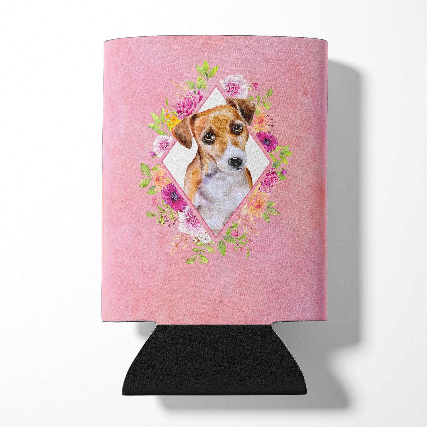 Jack Russell Terrier #1 Pink Flowers Can or Bottle Hugger CK4155CC  the-store.com.