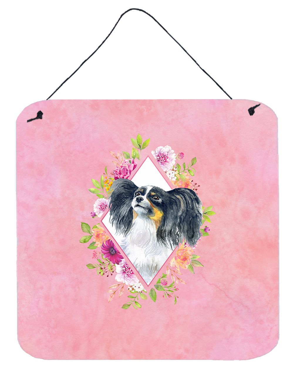 Papillon Pink Flowers Wall or Door Hanging Prints CK4165DS66 by Caroline's Treasures