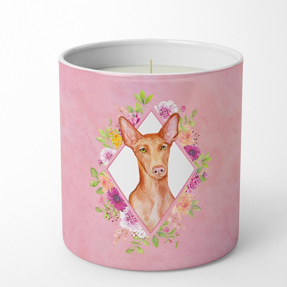 Pharaoh Hound Pink Flowers 10 oz Decorative Soy Candle CK4168CDL by Caroline's Treasures