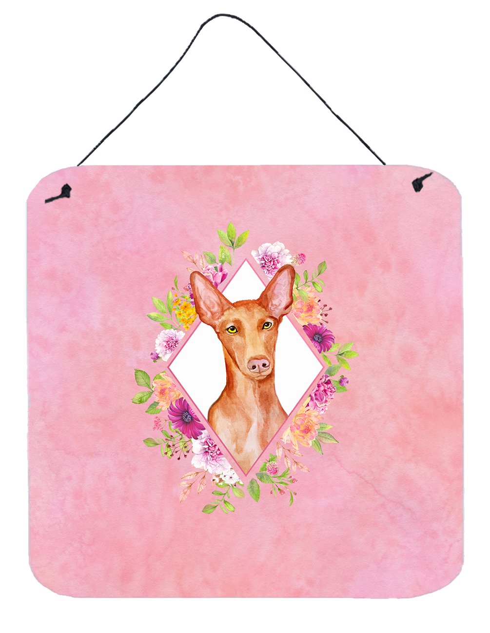 Pharaoh Hound Pink Flowers Wall or Door Hanging Prints CK4168DS66 by Caroline's Treasures