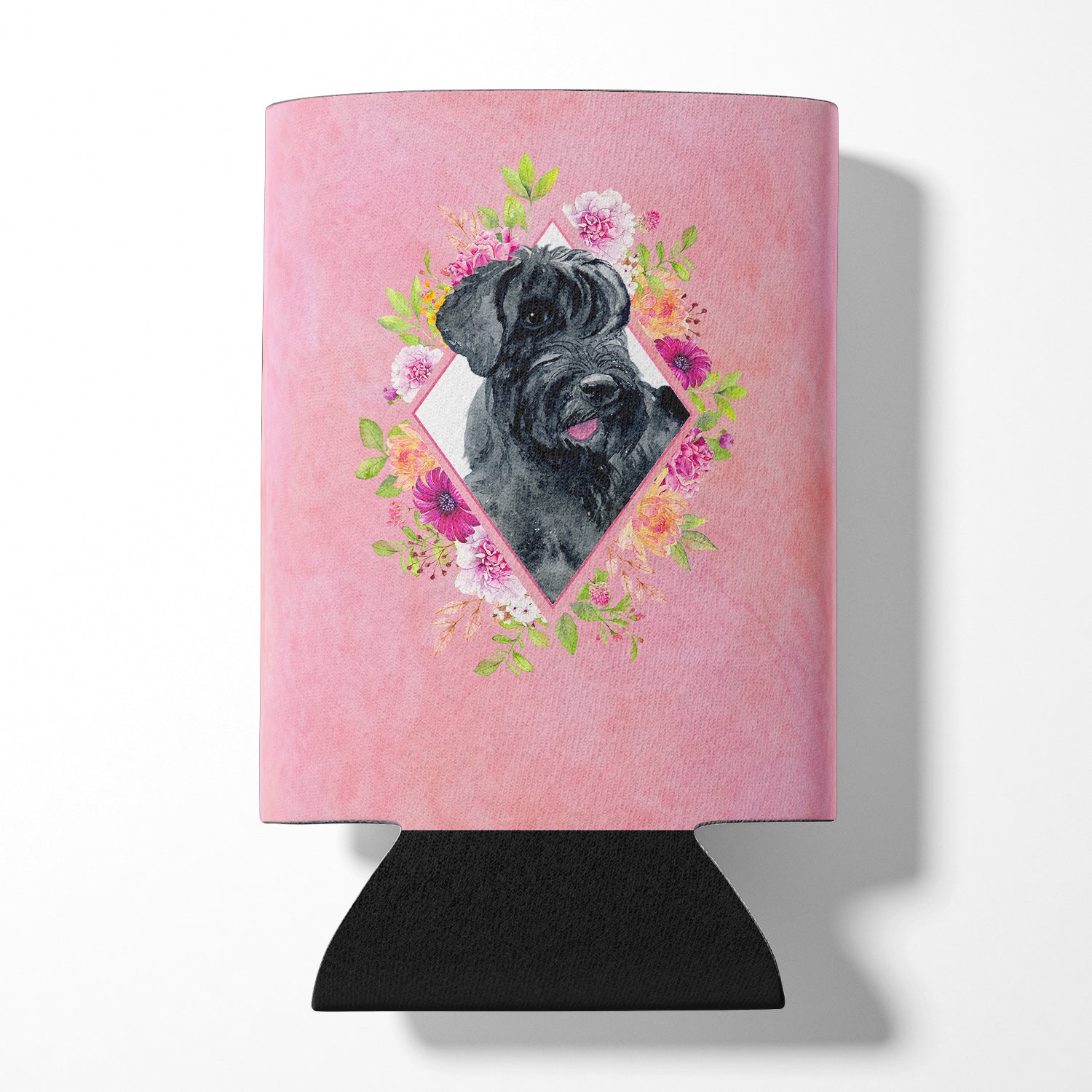 Giant Schnauzer Pink Flowers Can or Bottle Hugger CK4178CC  the-store.com.