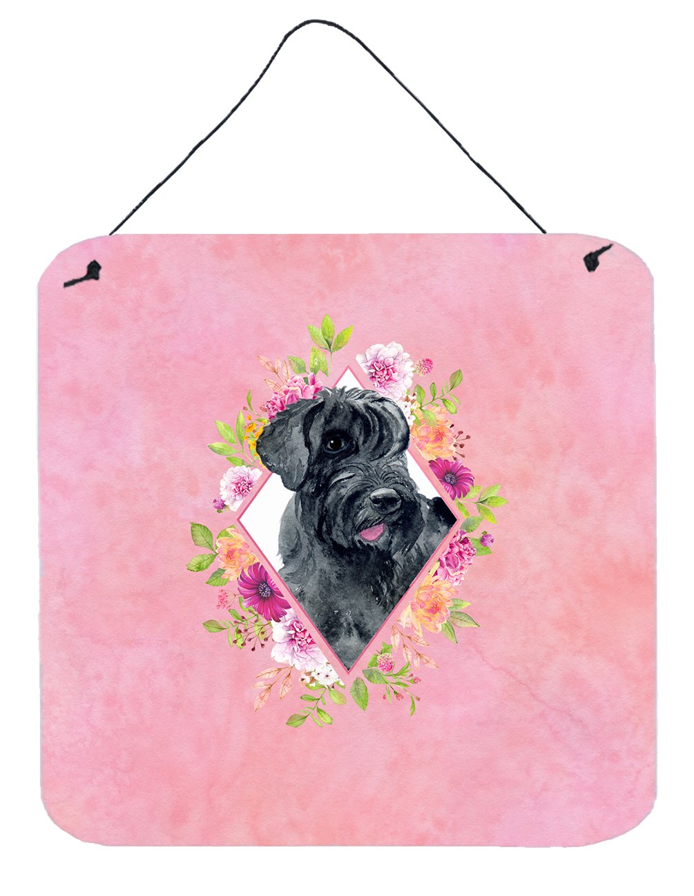 Giant Schnauzer Pink Flowers Wall or Door Hanging Prints CK4178DS66 by Caroline's Treasures