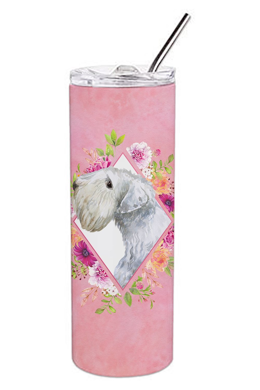 Sealyham Terrier Pink Flowers Double Walled Stainless Steel 20 oz Skinny Tumbler CK4180TBL20 by Caroline&#39;s Treasures