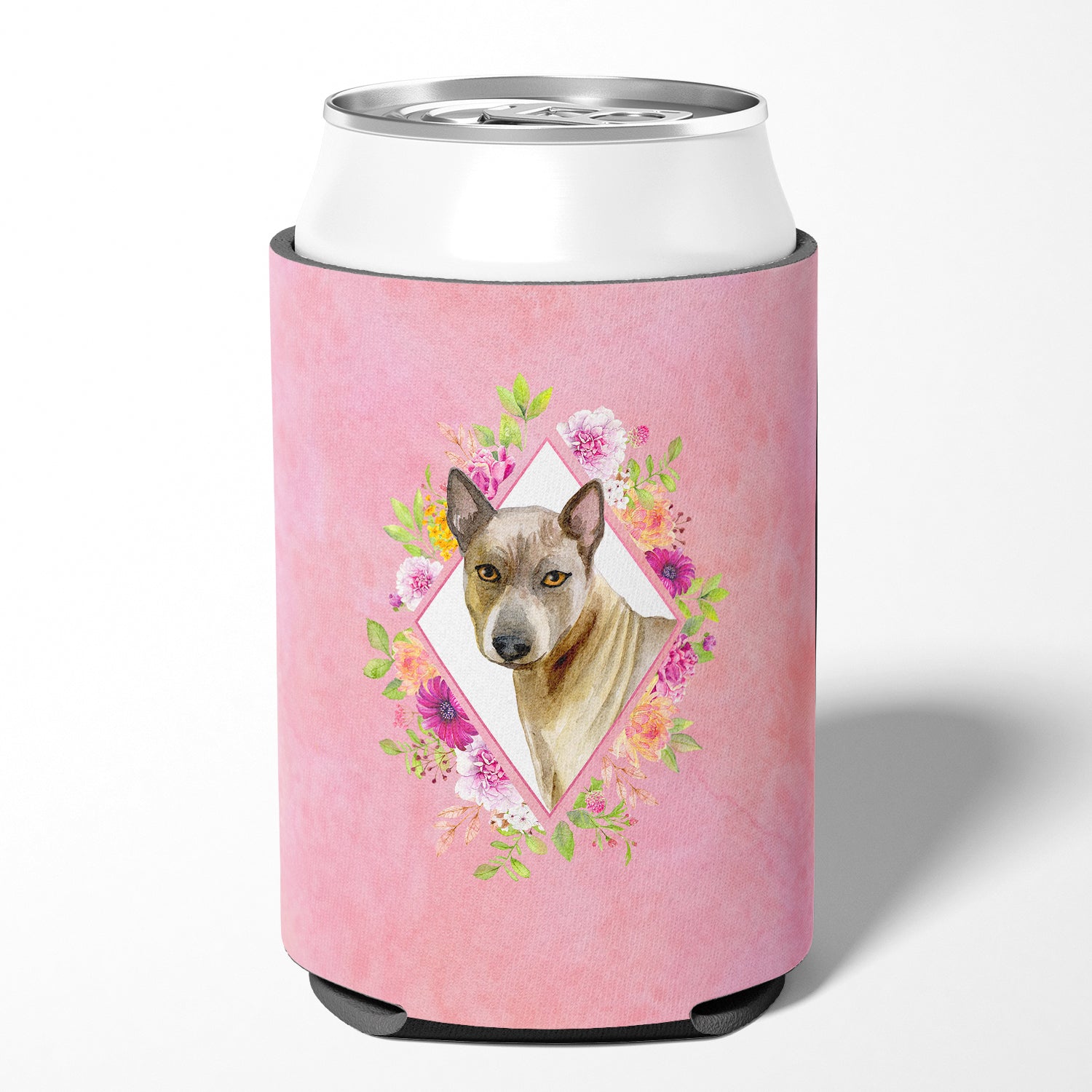 Thai Ridgeback Pink Flowers Can or Bottle Hugger CK4188CC  the-store.com.