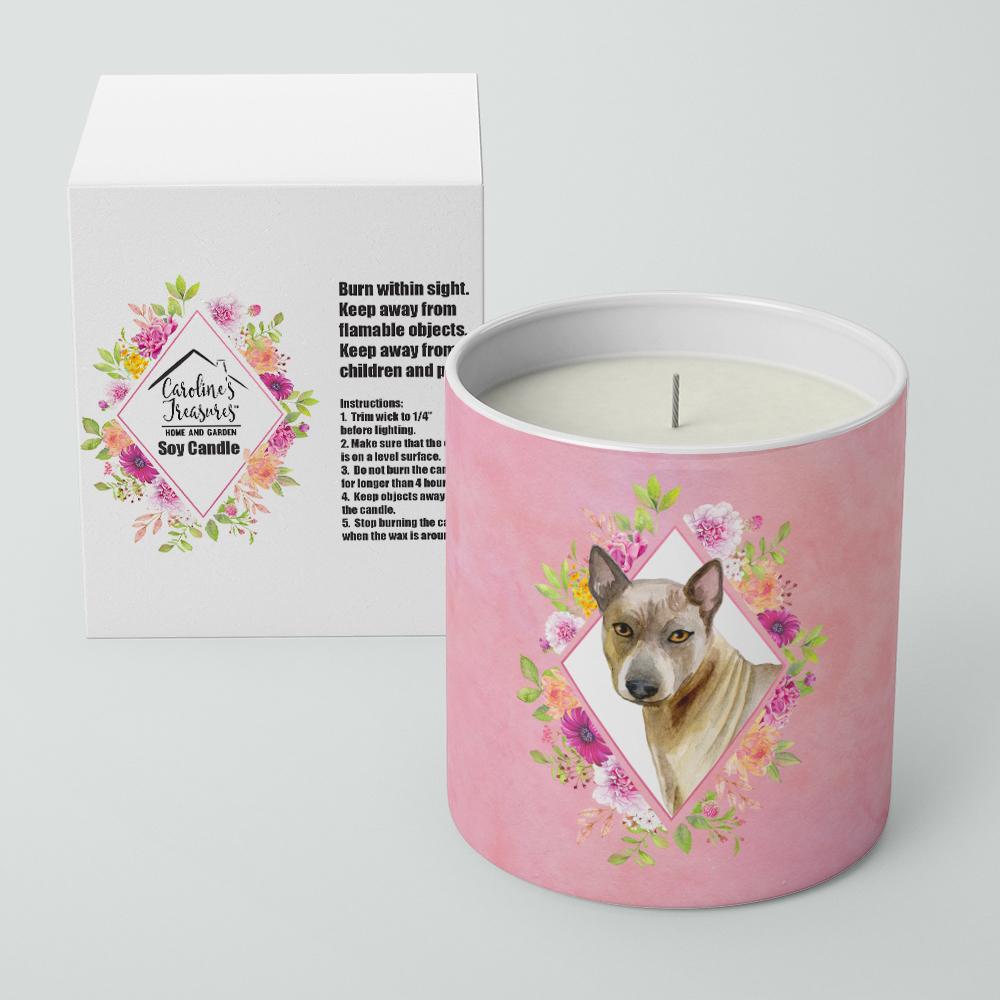 Thai Ridgeback Pink Flowers 10 oz Decorative Soy Candle CK4188CDL by Caroline's Treasures