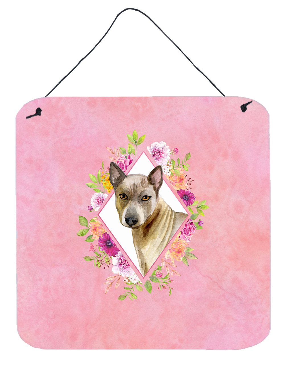 Thai Ridgeback Pink Flowers Wall or Door Hanging Prints CK4188DS66 by Caroline's Treasures