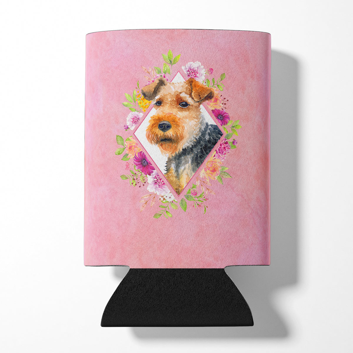 Welsh Terrier Pink Flowers Can or Bottle Hugger CK4192CC  the-store.com.