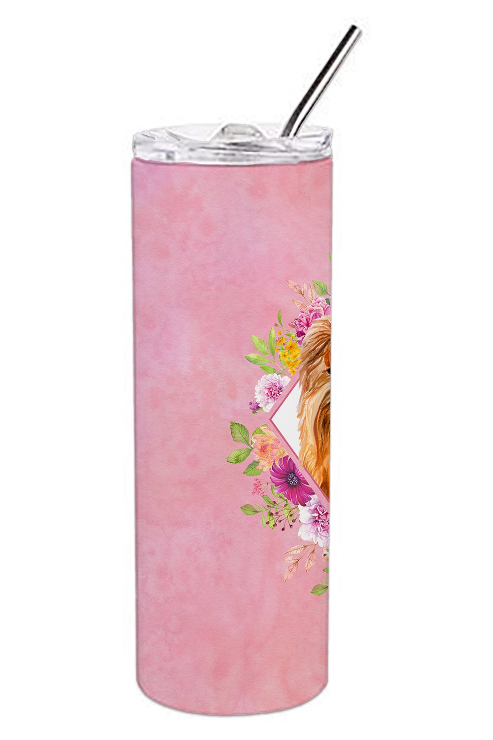 Yorkshire Terrier #2 Pink Flowers Double Walled Stainless Steel 20 oz Skinny Tumbler CK4195TBL20 by Caroline's Treasures