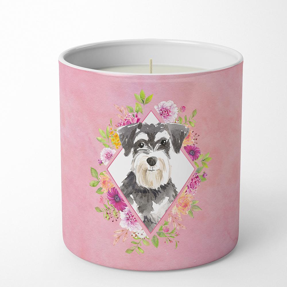 Schnauzer #2 Pink Flowers 10 oz Decorative Soy Candle CK4222CDL by Caroline's Treasures