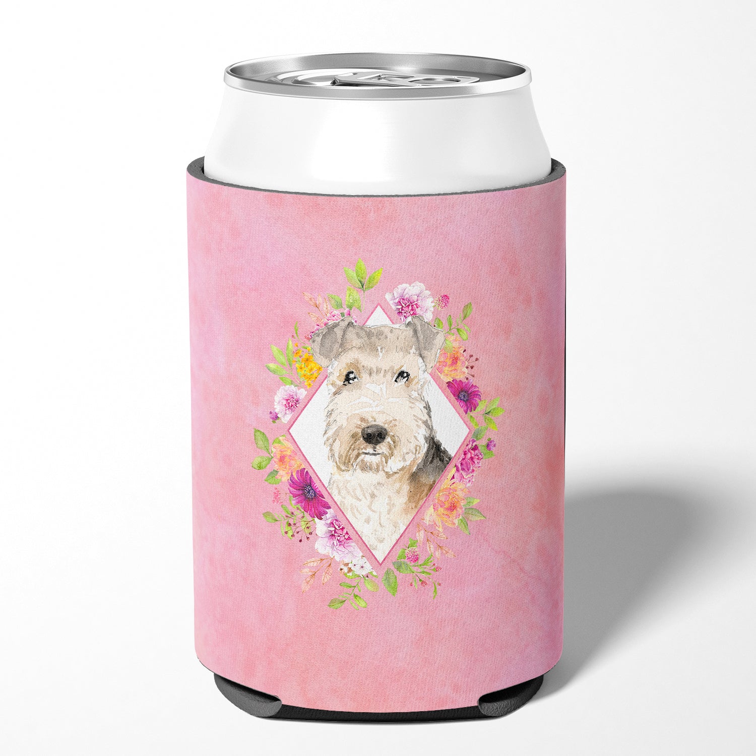 Lakeland Terrier Pink Flowers Can or Bottle Hugger CK4226CC  the-store.com.