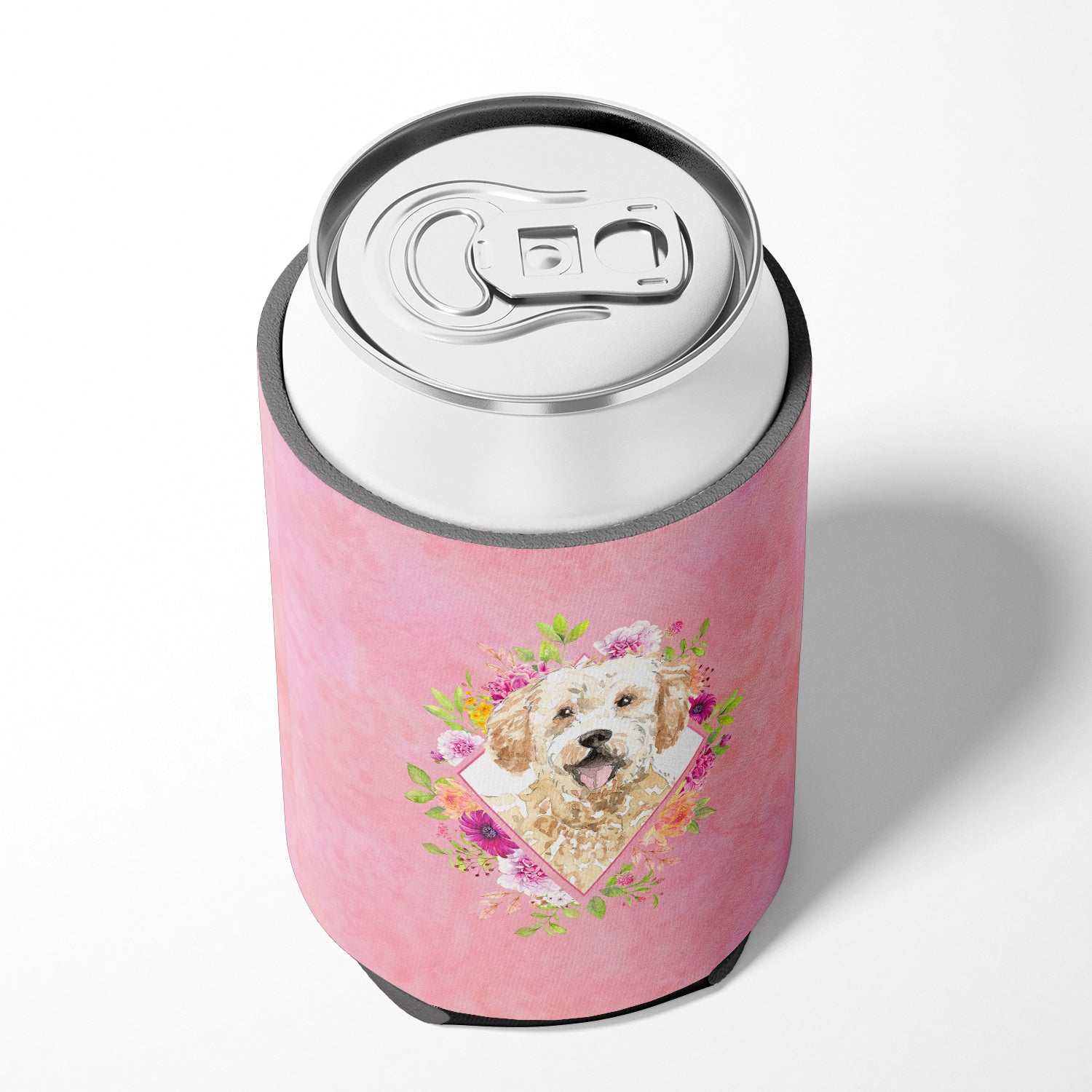 Goldendoodle Pink Flowers Can or Bottle Hugger CK4236CC  the-store.com.